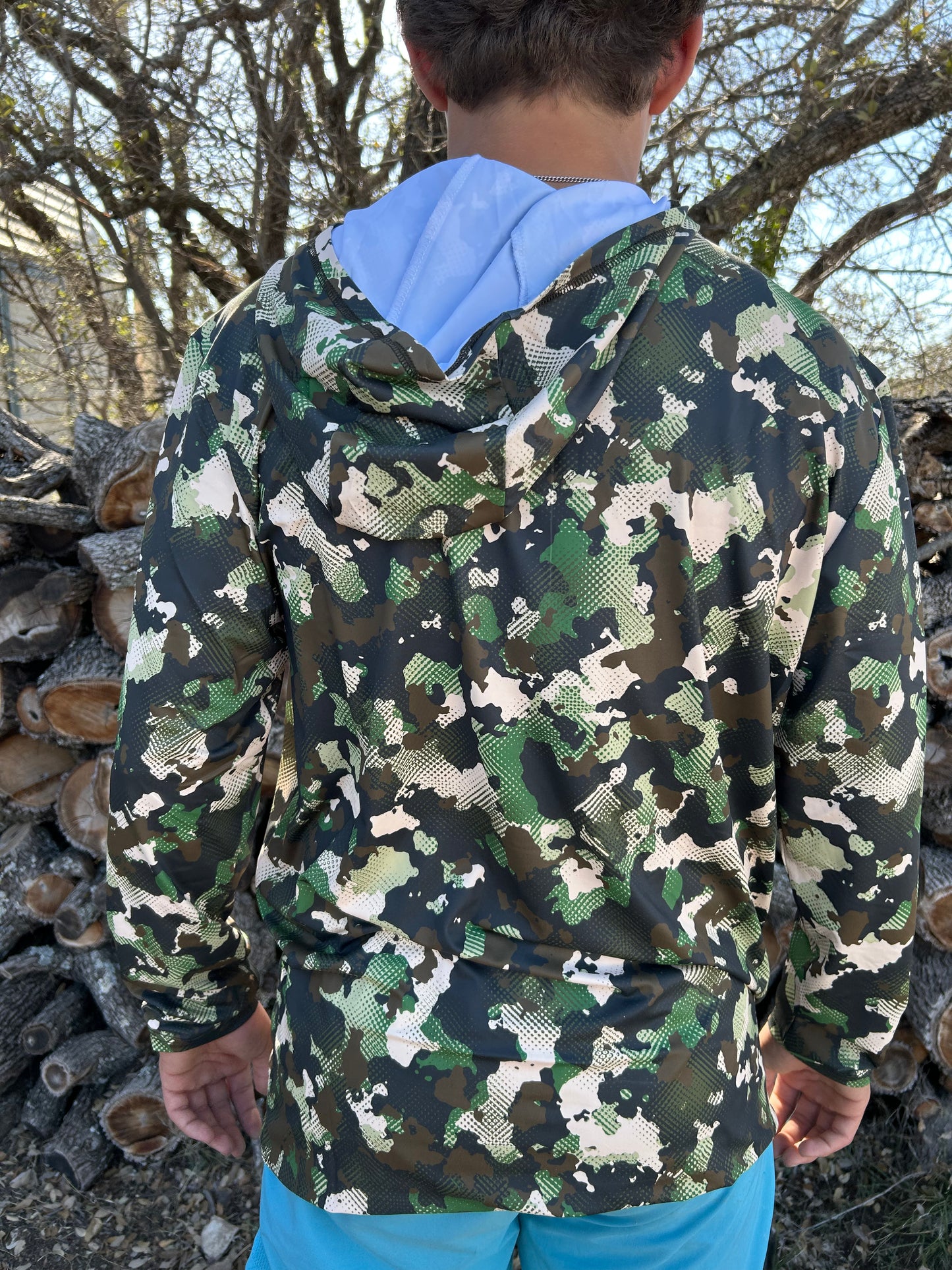 Hooded Long Sleeve Fishing Shirt - West Texas Mesquite